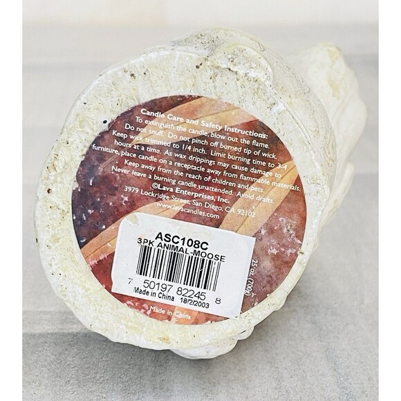 Moose Pillar Candle Sculpted Wax Animal Spirits - LAVA Enterprises- 5.5" tall - Picture 6 of 9